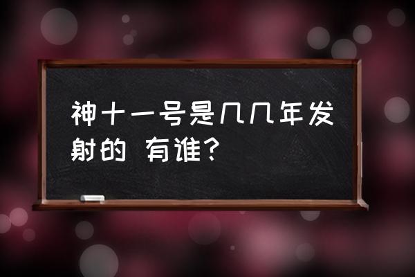 神舟十一号发射时间 神十一号是几几年发射的 有谁？