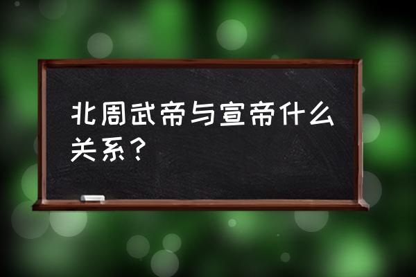 北周宣帝几个皇后并立 北周武帝与宣帝什么关系？