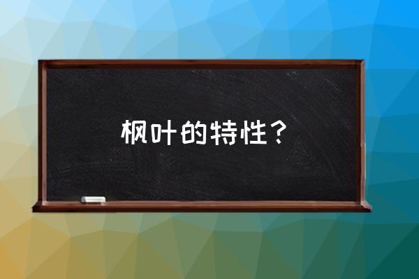 枫叶和枫树的特点 枫叶的特性？