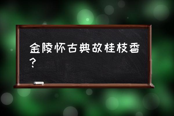 桂枝香金陵怀古四处典故 金陵怀古典故桂枝香？