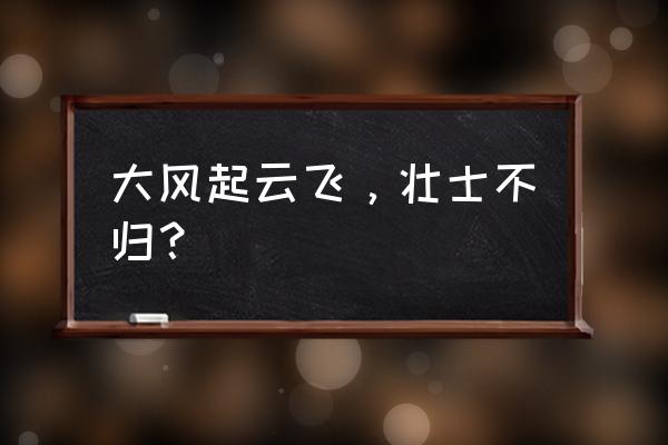 黑龙起兮云飞扬 大风起云飞，壮士不归？