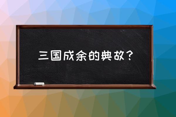 仰人鼻息典故 三国成余的典故？