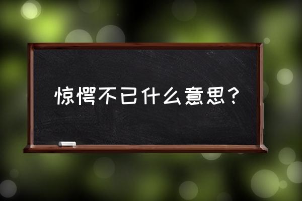 愕然不已的意思 惊愕不已什么意思？