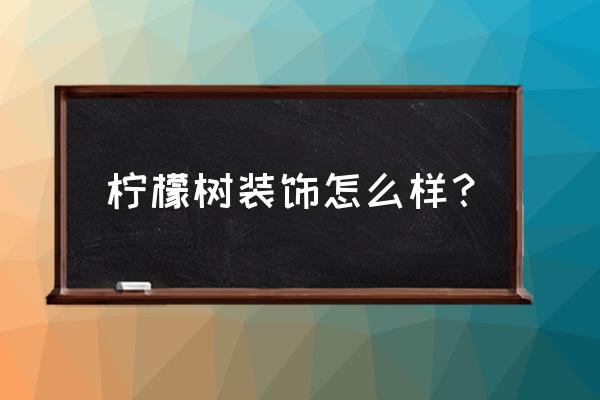 柠檬树装饰 柠檬树装饰怎么样？