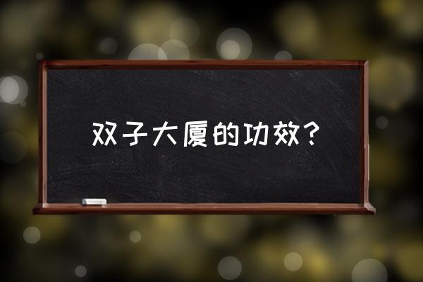 双子座大厦是干什么的 双子大厦的功效？