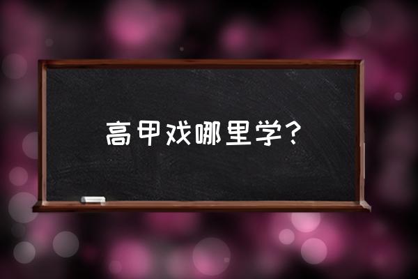 泉州高甲戏传承中心在哪里 高甲戏哪里学？