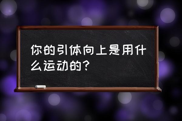 练什么能提高引体向上 你的引体向上是用什么运动的？