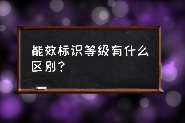 能效等级区别 能效标识等级有什么区别？