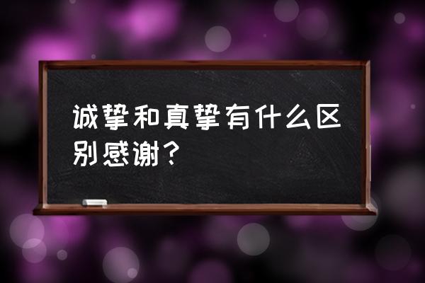 真挚的意思解释 诚挚和真挚有什么区别感谢？