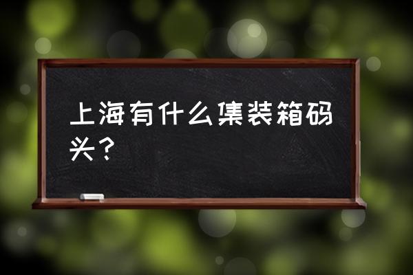 外二上海振东码头 上海有什么集装箱码头？