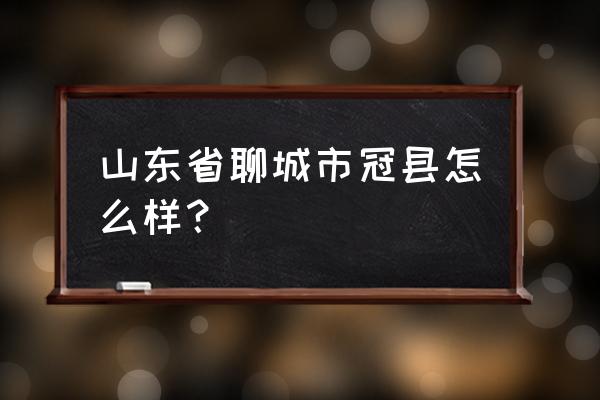 冠县无孩年 山东省聊城市冠县怎么样？