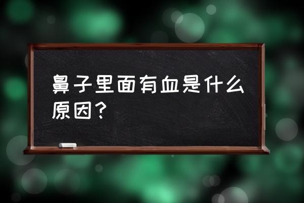 鼻腔出血丝 鼻子里面有血是什么原因？