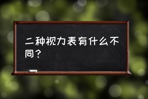 视力表一样不一样 二种视力表有什么不同？