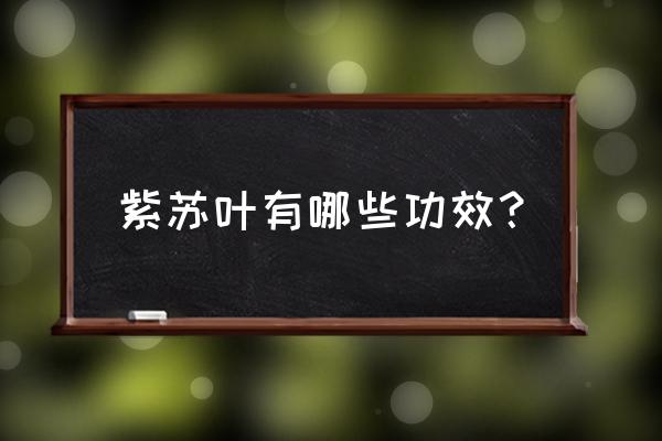 紫苏叶的功效与作用点 紫苏叶有哪些功效？