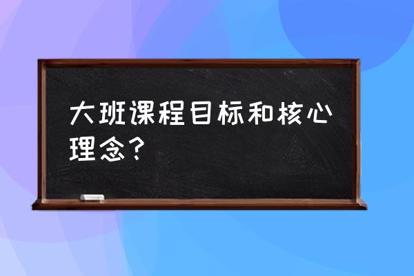 幼儿园大班学期计划 大班课程目标和核心理念？