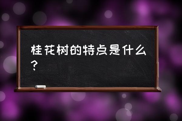 桂花树的特点简单介绍 桂花树的特点是什么？