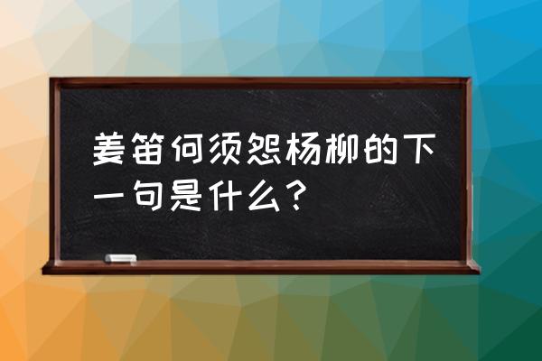 恙笛何须怨杨柳下一句 姜笛何须怨杨柳的下一句是什么？