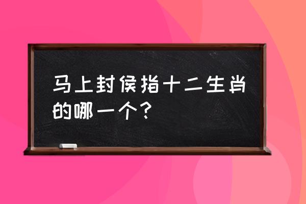 捷足先登打一生肖 马上封侯指十二生肖的哪一个？