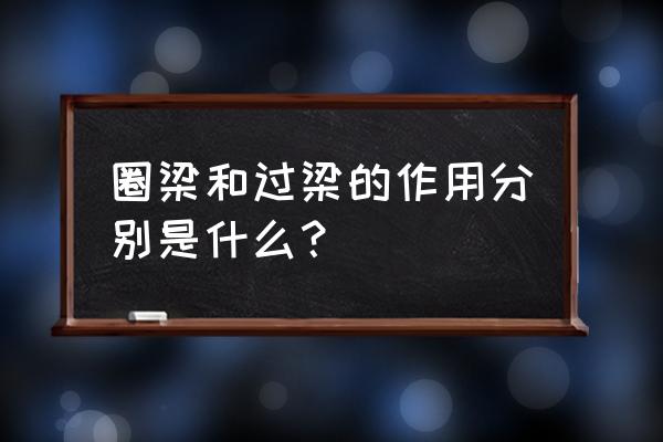 圈梁的主要作用 圈梁和过梁的作用分别是什么？