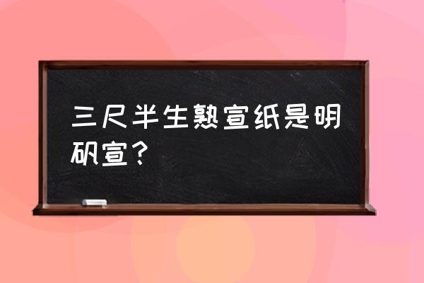 安徽和四川宣纸 三尺半生熟宣纸是明矾宣？