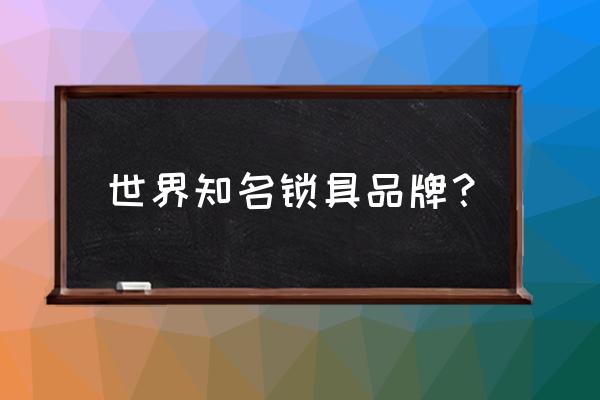 国际品牌的电子门锁 世界知名锁具品牌？