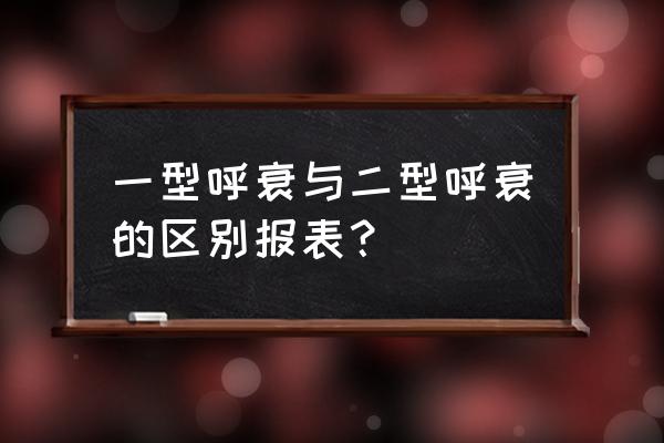 呼吸衰竭分级 一型呼衰与二型呼衰的区别报表？