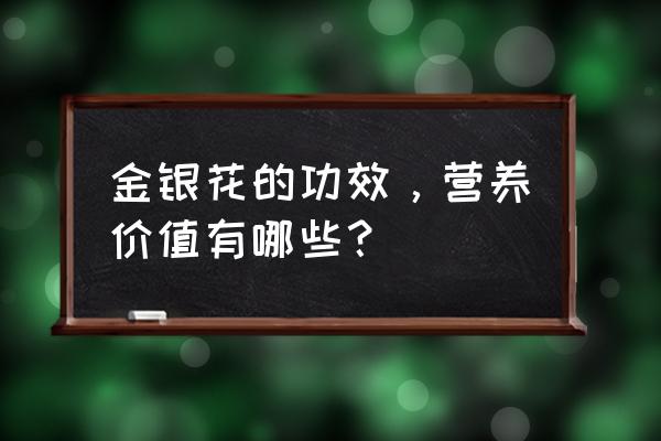 金银花功效与作用禁忌 金银花的功效，营养价值有哪些？