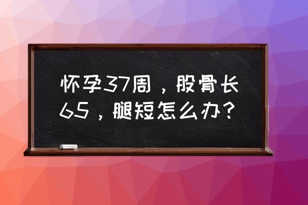 孕37周胎儿腿短怎么办 怀孕37周，股骨长65，腿短怎么办？