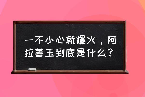 一不小心就火了 一不小心就爆火，阿拉善玉到底是什么？