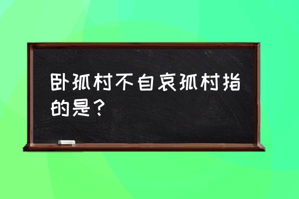 僵卧孤村不自哀什么意志 卧孤村不自哀孤村指的是？