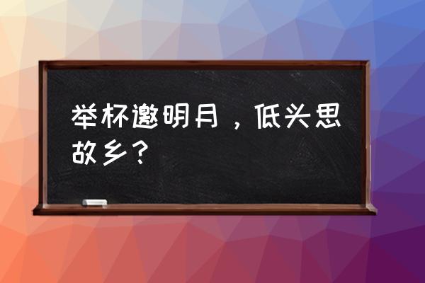 举杯邀明月低头思故乡 举杯邀明月，低头思故乡？