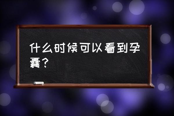 天音快乐学堂点读 什么时候可以看到孕囊？