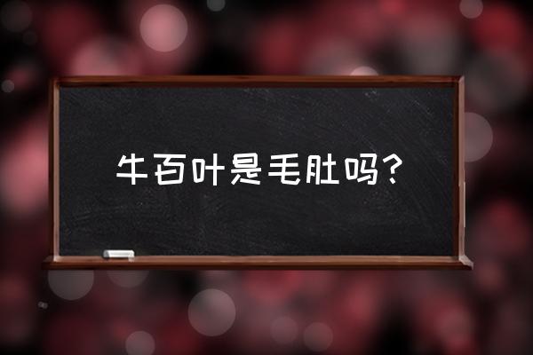 牛百叶的功效 牛百叶是毛肚吗？