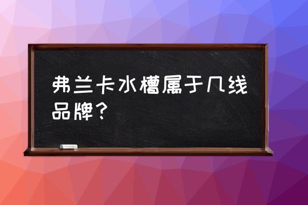 弗乐卡水槽怎么样 弗兰卡水槽属于几线品牌？