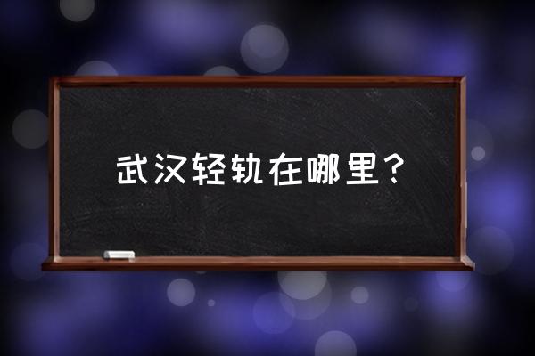 武汉轻轨在什么地方 武汉轻轨在哪里？