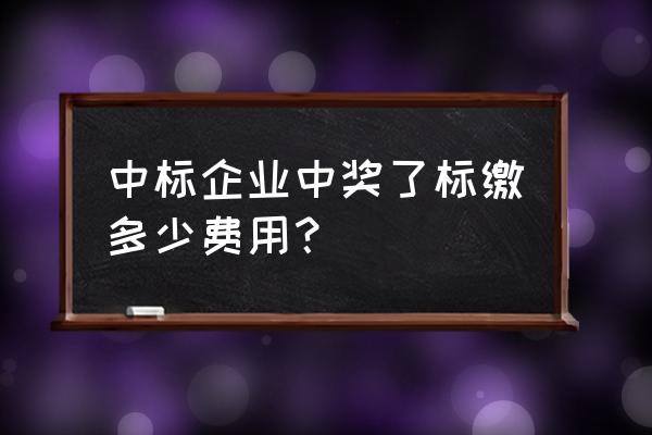 中标服务费标准 中标企业中奖了标缴多少费用？