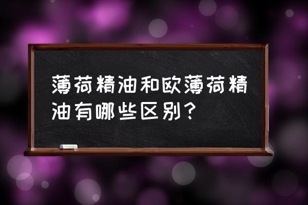 欧薄荷精油 薄荷精油和欧薄荷精油有哪些区别？