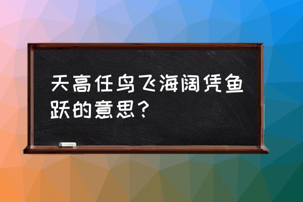 海平任鱼跃天高任鸟飞 天高任鸟飞海阔凭鱼跃的意思？