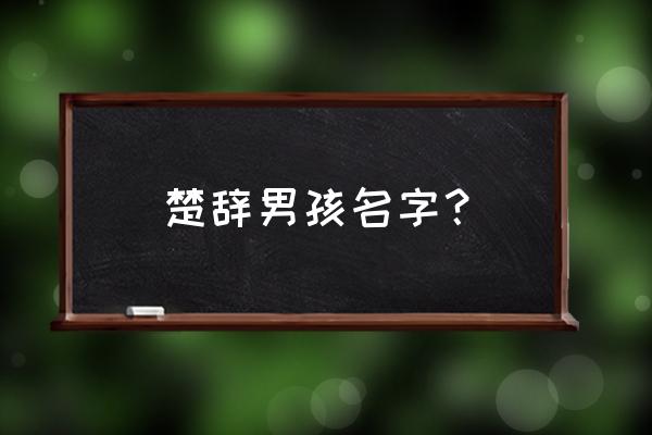 男孩文雅又响亮的名字 楚辞男孩名字？