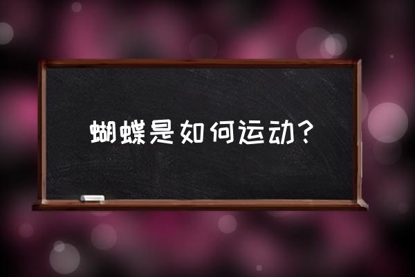 蝴蝶是怎么飞行的 蝴蝶是如何运动？