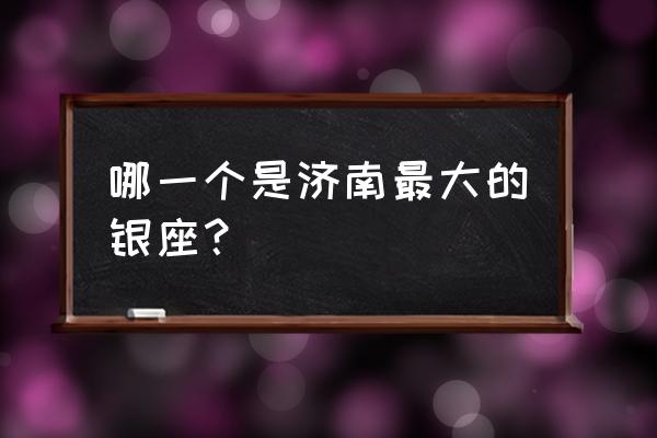 济南银座购物中心 哪一个是济南最大的银座？