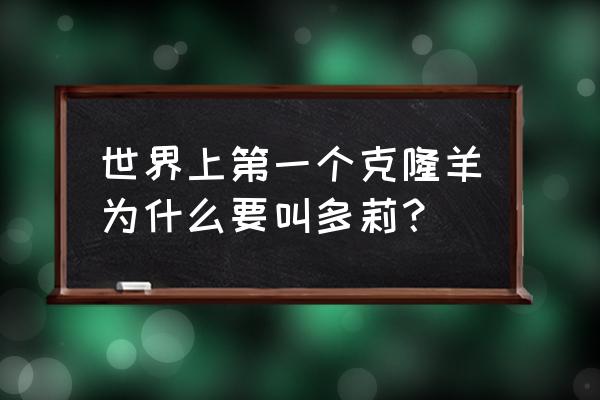 克隆羊多莉为什么叫多莉 世界上第一个克隆羊为什么要叫多莉？