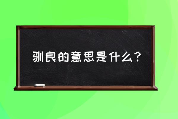 驯良的释义 驯良的意思是什么？