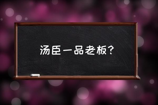 上海汤臣一品老板是谁 汤臣一品老板？