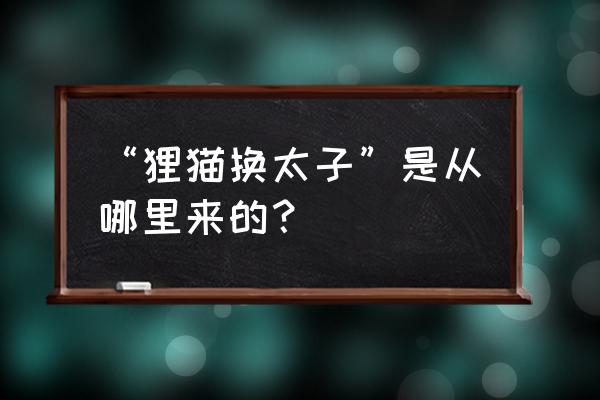 狸猫换太子的背景 “狸猫换太子”是从哪里来的？