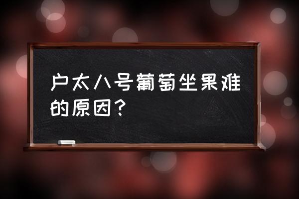 户太八号葡萄的缺点 户太八号葡萄坐果难的原因？