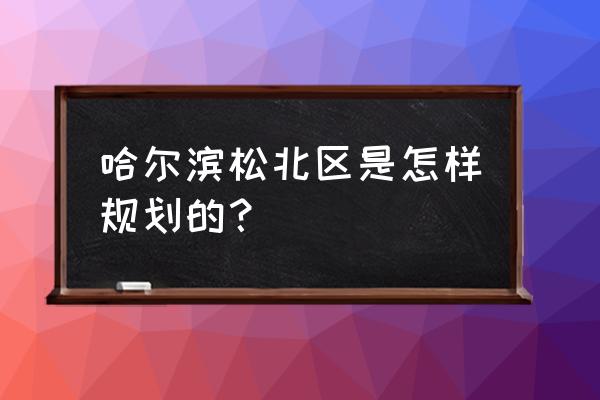 哈尔滨松北前进小学 哈尔滨松北区是怎样规划的？