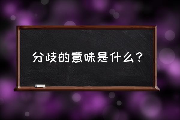 分歧的意思是什么呢 分歧的意味是什么？