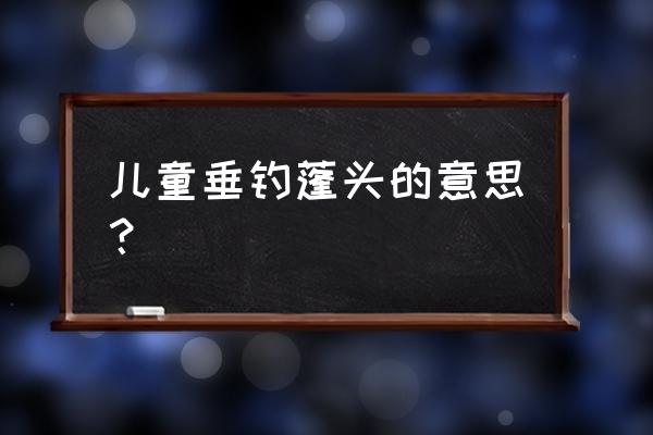 小儿垂钓古诗解释 儿童垂钓蓬头的意思？