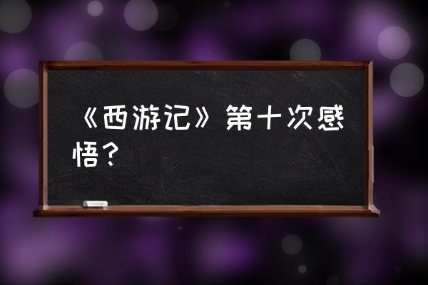 西游记第十回赏析 《西游记》第十次感悟？